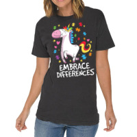 Embrace Different Unicorn Autism Awareness Day Vintage T-shirt | Artistshot