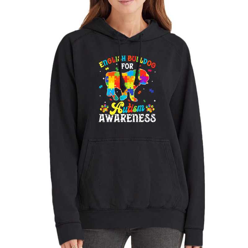 English Bulldog Dog Autism Awareness Vintage Hoodie | Artistshot