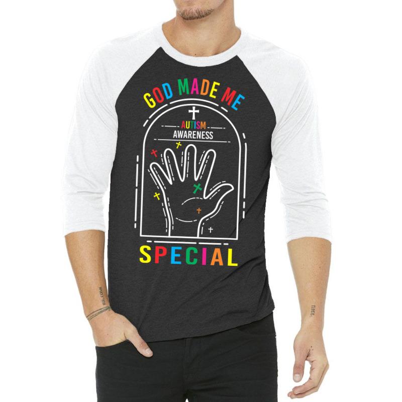 God Made Me Special Christian Autism Awareness Day 3/4 Sleeve Shirt | Artistshot