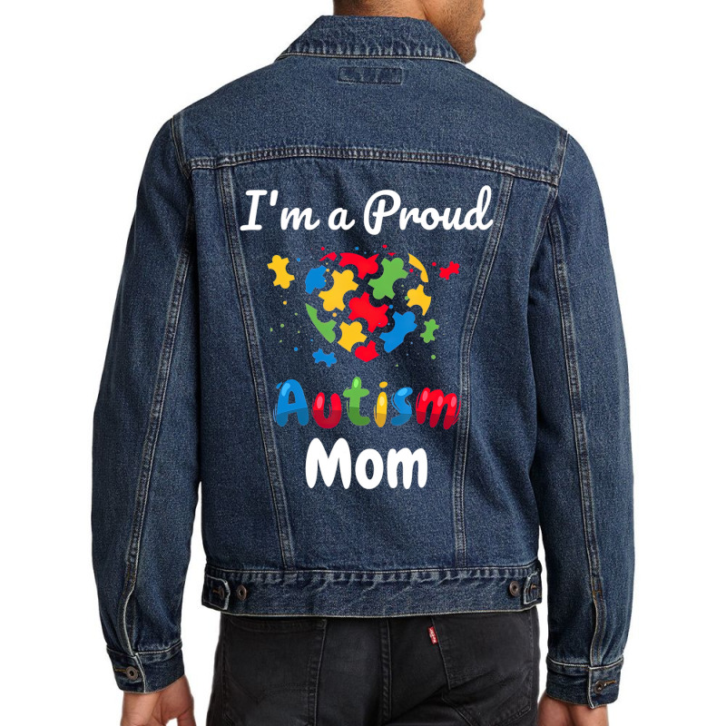 Im A Proud Autism Mom Heart Men Denim Jacket | Artistshot