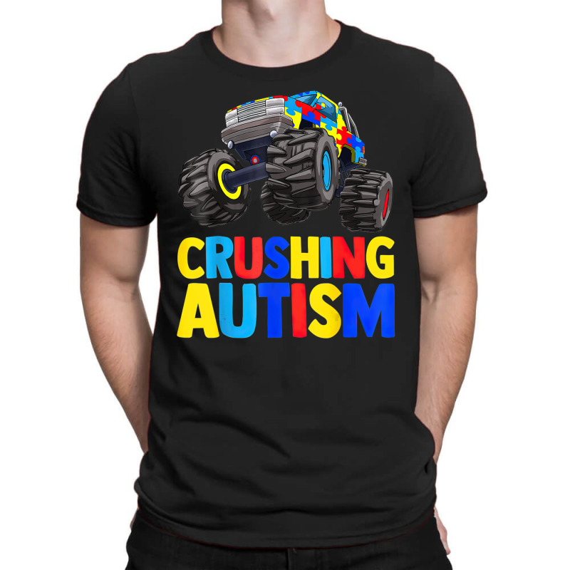 Monster Truck Crushing Austim Autism Awareness (3) T-Shirt by LeiThompson | Artistshot