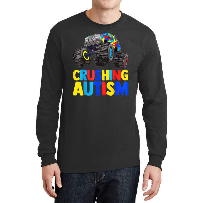 Monster Truck Crushing Austim Autism Awareness (3) Long Sleeve Shirts by LeiThompson | Artistshot