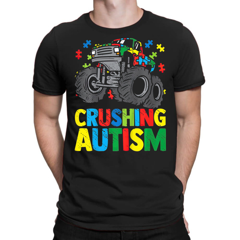 Monster Truck Crushing Austim Autism Awareness T-Shirt by LeiThompson | Artistshot