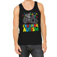 Monster Truck Crushing Austim Autism Awareness Tank Top | Artistshot