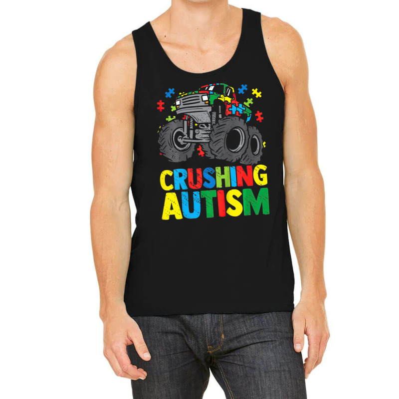 Monster Truck Crushing Austim Autism Awareness Tank Top by LeiThompson | Artistshot