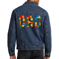 Dad Brick Builder Funny Blocks Master Builder Men Denim Jacket | Artistshot