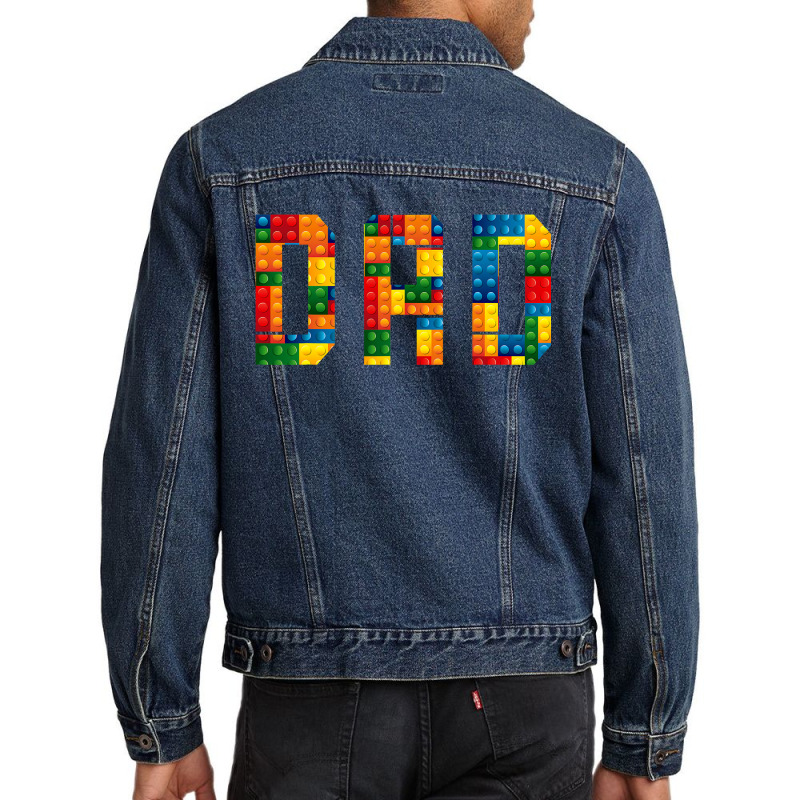 Dad Brick Builder Funny Blocks Master Builder Men Denim Jacket | Artistshot