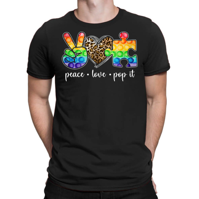 Peace Love Pop It Puzzle Autism Awareness T-Shirt by LeiThompson | Artistshot