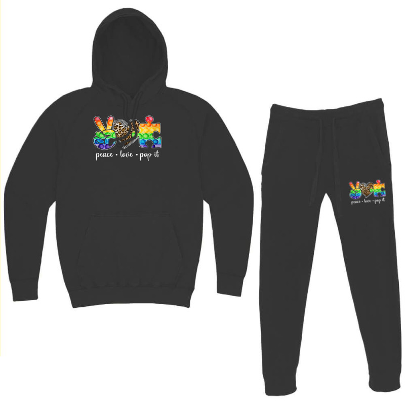 Peace Love Pop It Puzzle Autism Awareness Hoodie & Jogger set by LeiThompson | Artistshot