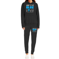 Light It Up Blue Autism Awareness Ribbon Puzzle Pieces Hoodie & Jogger Set | Artistshot