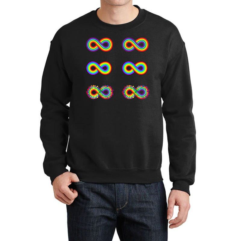 Rainbow Infinity Symbol Neurodiversity Pride Rainbow Autism Crewneck Sweatshirt by LeiThompson | Artistshot