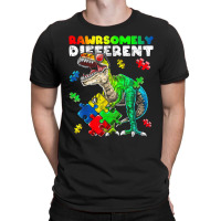 Rawrsomely Different Dinosaur Autism Awareness Puzzle T-shirt | Artistshot