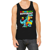 Rawrsomely Different Dinosaur Dino Autism Awareness Tank Top | Artistshot