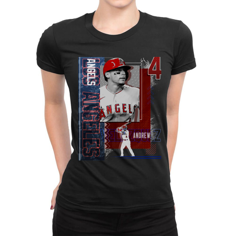 Andrew Velazquez Baseball Paper Poster Angels 2 Ladies Fitted T-Shirt by kr205 | Artistshot