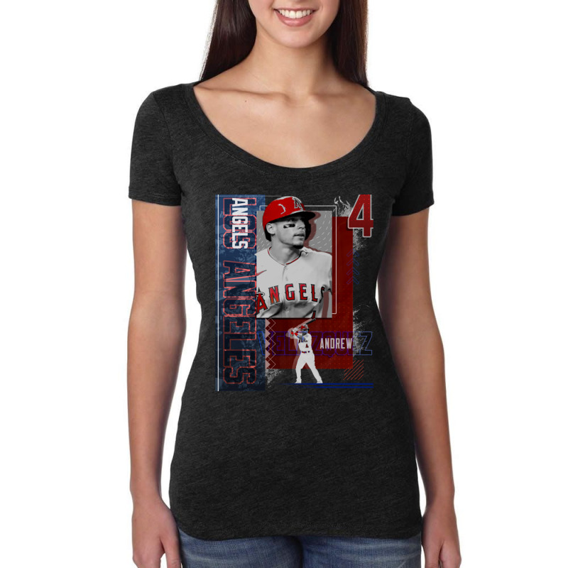 Andrew Velazquez Baseball Paper Poster Angels 2 Women's Triblend Scoop T-shirt by kr205 | Artistshot