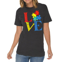 Love Puzzle Autism Awareness Vintage T-shirt | Artistshot