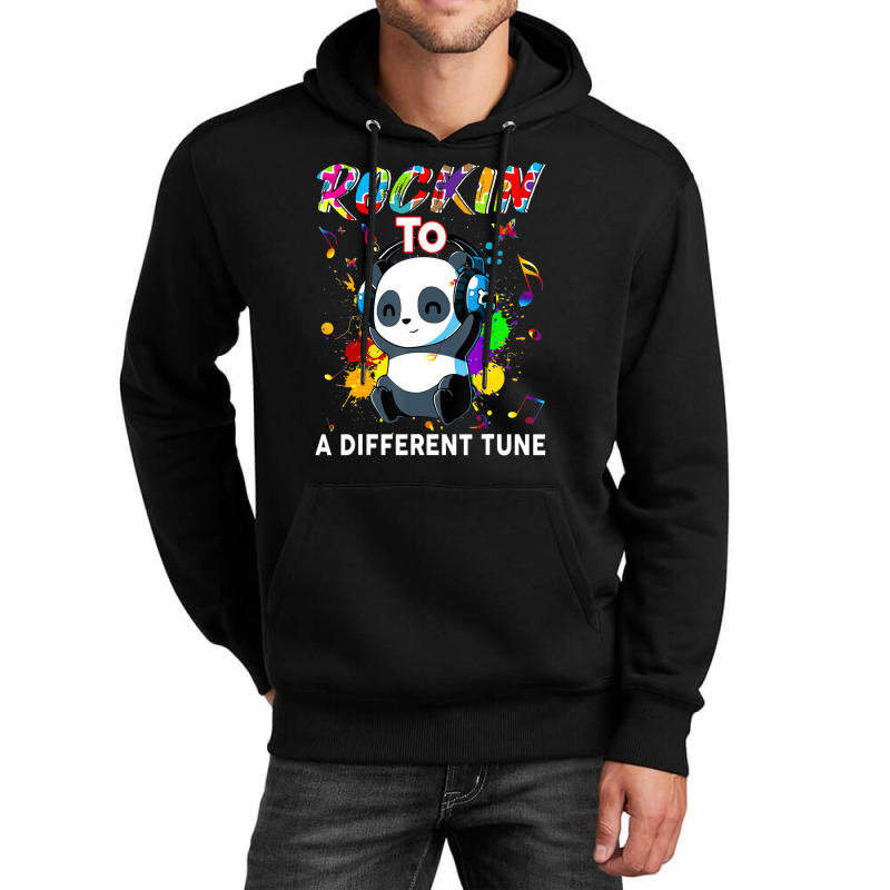 Rockin To A Different Tune Panda Autism Awareness Unisex Hoodie by LeiThompson | Artistshot