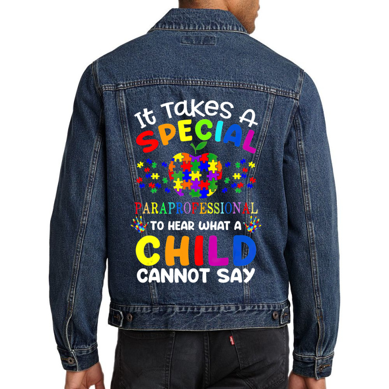 Special Paraprofessional Autism Awareness Men Denim Jacket by LeiThompson | Artistshot