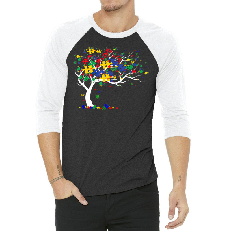 Tree Of Life Autism Awareness Month Asd Supporter 3/4 Sleeve Shirt by LeiThompson | Artistshot