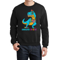 Trex Dino Puzzle Rawrsomely Different Autism Awareness Crewneck Sweatshirt | Artistshot