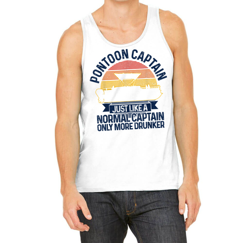 Mens Pontoon Captain Vintage Funny Pontoon Boat Boating Gift T Shirt Tank Top | Artistshot