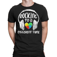 Rocking To A Different Tune Puzzle Piece Autism Awareness T-shirt | Artistshot