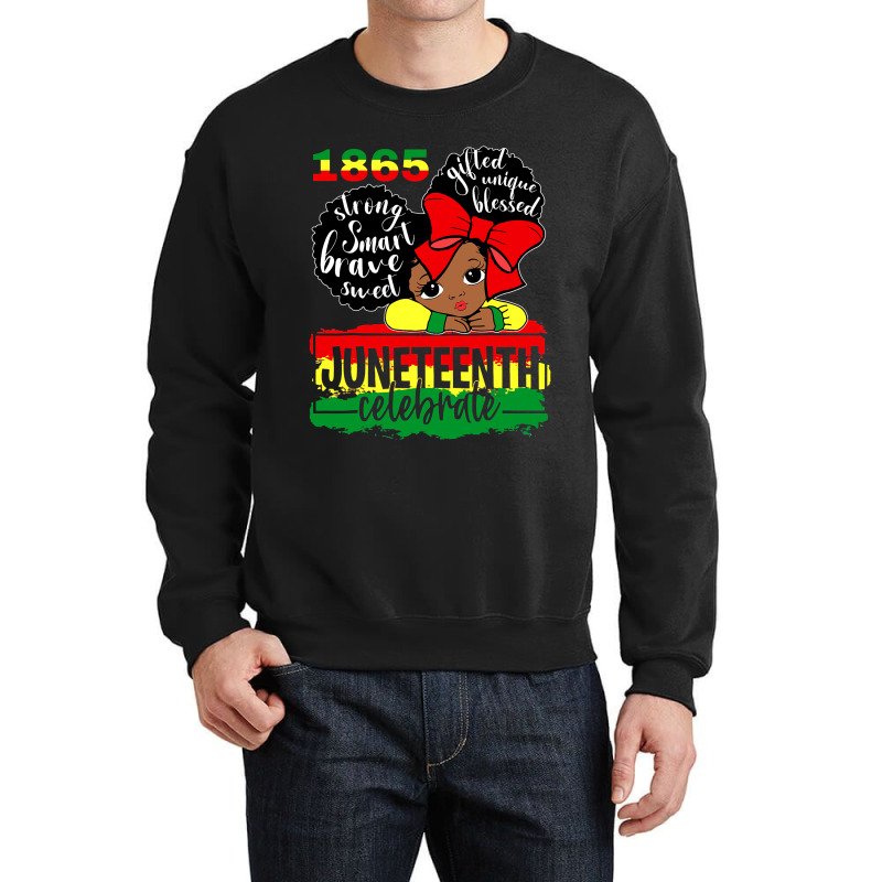 Black Girl Juneteenth 1865 Celebrate Indepedence Day Kids Crewneck Sweatshirt by nhan0105 | Artistshot