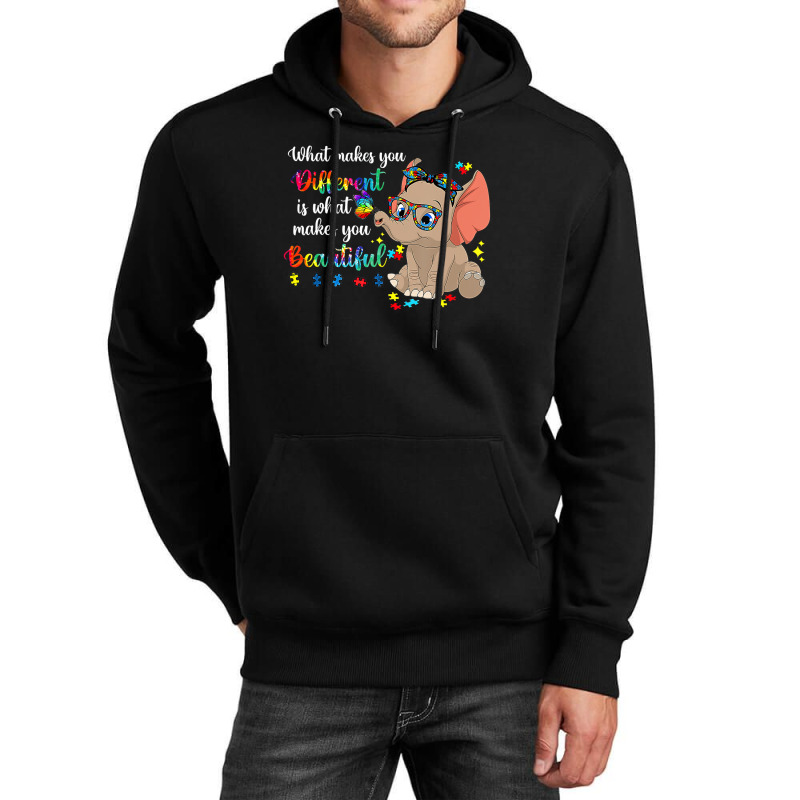 What Makes You Different Autism Awareness Month Elephant Mom Unisex Hoodie | Artistshot