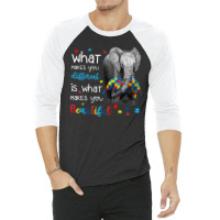 What Makes You Different Elephant Mom Autism Awareness 3/4 Sleeve Shirt | Artistshot