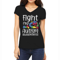 Fight For Autism Awareness World Autism Awareness Day Women's V-neck T-shirt | Artistshot