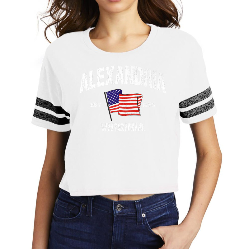 Alexandria Virginia Va Usa Stars & Stripes Vintage Style Premium Scorecard Crop Tee by PhoebeHaggett | Artistshot