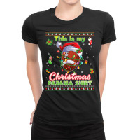 Football This Is My Christmas Pajama Football Sweater Ugly Xmas 429 Ladies Fitted T-shirt | Artistshot