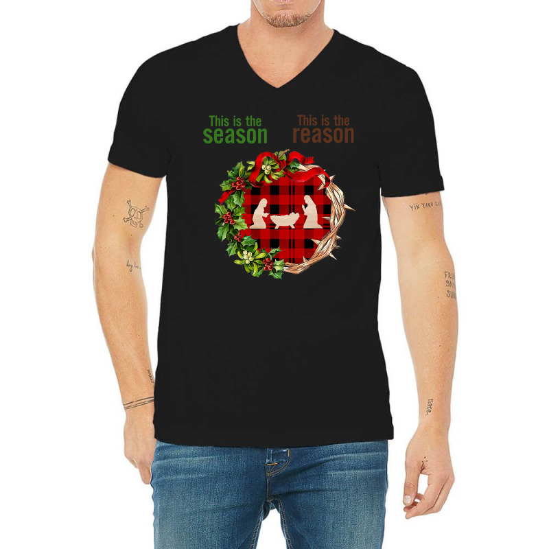 Christian Christmas Nativity Jesus Is The Reason The Season Christian  V-Neck Tee by golferu | Artistshot