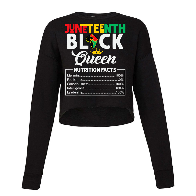 Juneteenth Womens Black Queen Nutritional Facts Freedom Day Cropped Sweater by nhan0105 | Artistshot