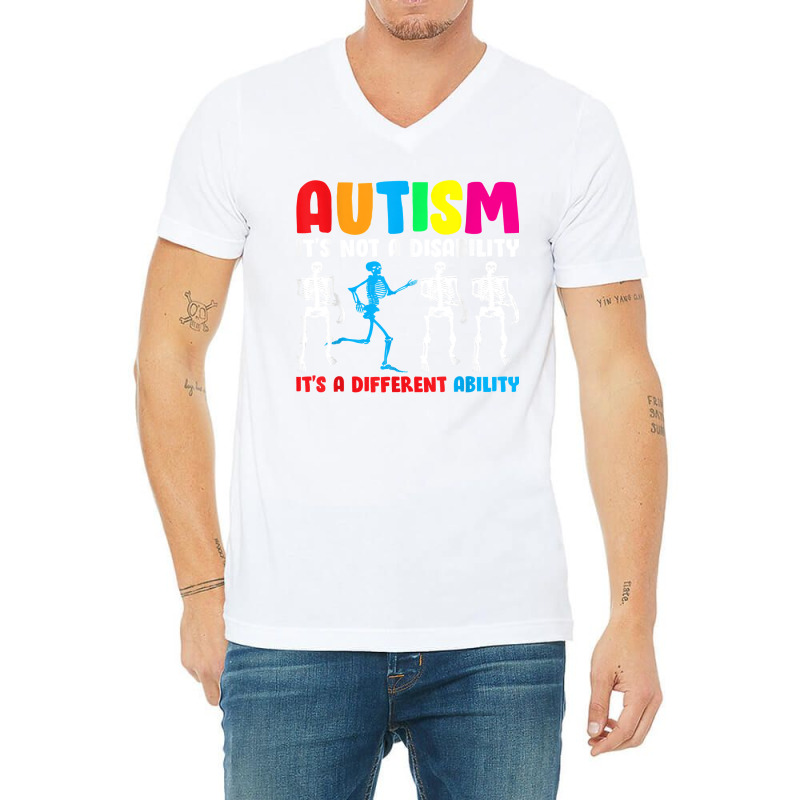 Autism Is Not A Disability It's A Different Ability V-Neck Tee by PhoebeHaggett | Artistshot