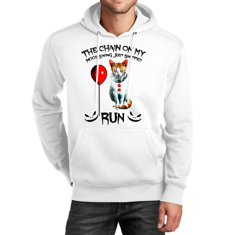 Funny Cat Chain On My Mood Swing Just Snapped Run Unisex Hoodie | Artistshot