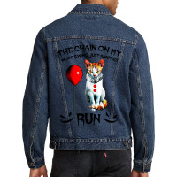 Funny Cat Chain On My Mood Swing Just Snapped Run Men Denim Jacket | Artistshot