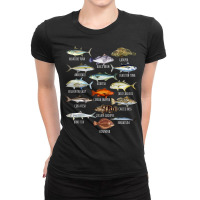 Fish Species Biology Types Of Saltwater Fish Fishing T Shirt Ladies Fitted T-shirt | Artistshot