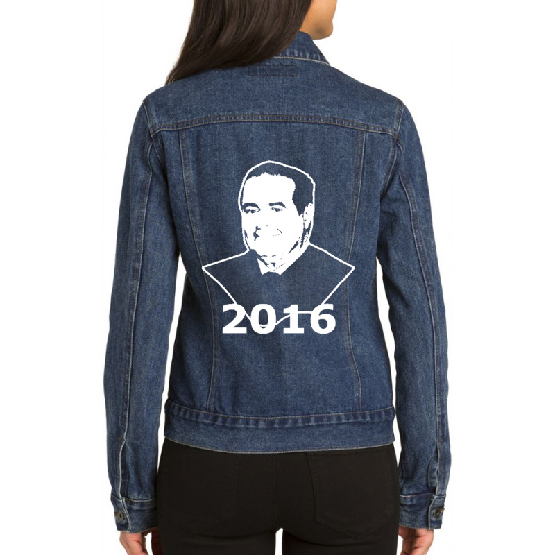 Antonin Scalia 2016 Candidate Ladies Denim Jacket by nbobatiga | Artistshot