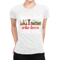 Bangkok Thailand City Trip Skyline Map Ladies Fitted T-shirt | Artistshot