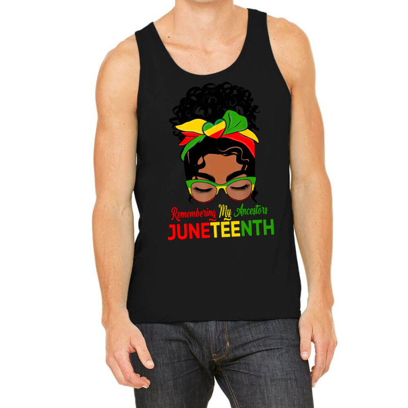 Remembering My Ancestors Juneteenth Black Women Messy Bun Tank Top by nhan0105 | Artistshot