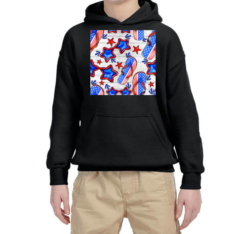 4th Of July Flip Flops Seamless Pattern Youth Hoodie | Artistshot