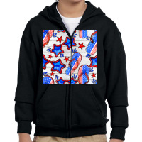 4th Of July Flip Flops Seamless Pattern Youth Zipper Hoodie | Artistshot