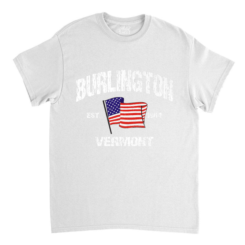 Burlington Vermont Vt Usa Stars & Stripes Vintage Style Premium Classic T-shirt | Artistshot