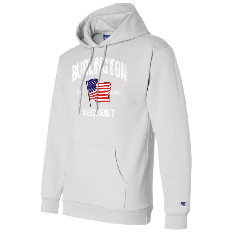 Burlington Vermont Vt Usa Stars & Stripes Vintage Style Premium Champion Hoodie | Artistshot