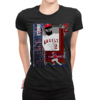 Luis Rengifo Baseball Paper Poster Angels 2 Ladies Fitted T-shirt | Artistshot