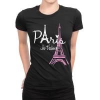 I Love Paris Eiffel Tower France T Shirt French Souvenir T Shirt Ladies Fitted T-shirt | Artistshot