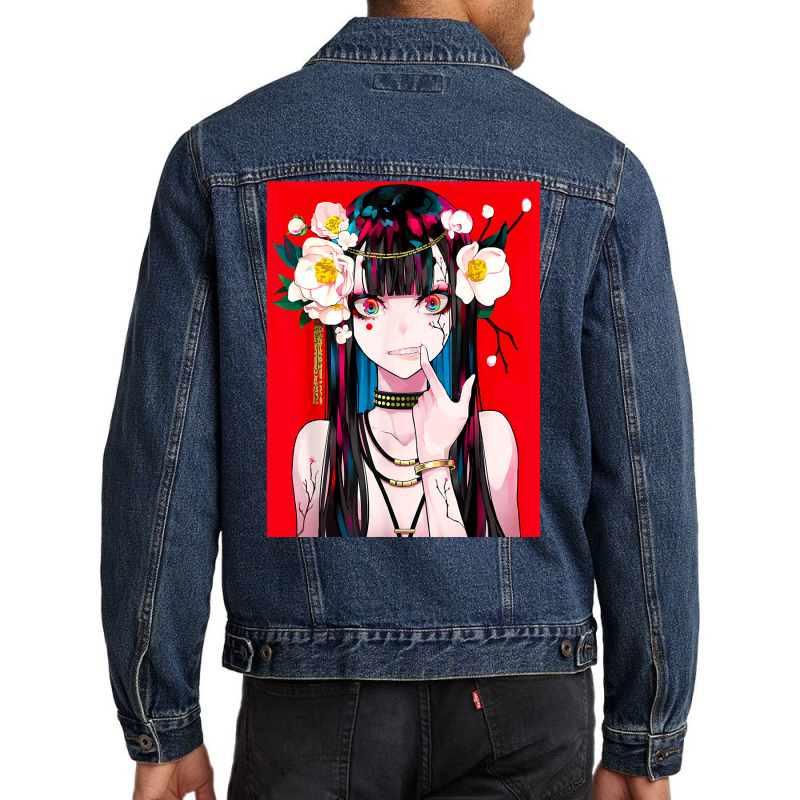 Anime Girl Japanese Aesthetic Anime Otaku Gift Classic Men Denim Jacket by PODCUSTOM | Artistshot