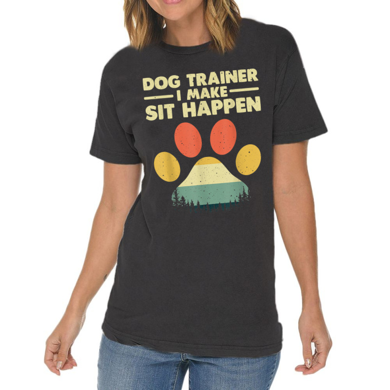 Cool Dog Trainer For Men Women Dog Training Agility Class Vintage T-Shirt by PhoebeHaggett | Artistshot