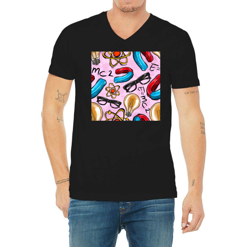 Physics Seamless Pattern V-neck Tee | Artistshot